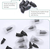 60 PCS Car Tire Repair Nails, 2 Sizes Tool-free Vacuum Tire Plug, Emergency Self-service Seal Puncture Repair Screw, Universal Individually Packed Patch Tool for Cars and Motorcycles (Black)