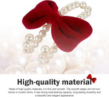 2 PCS Bow Car Headrest Hooks, Fluffy Bow & Elegant Pearl Decorative Hanger, Multifunction Hanging Purse Hook & Phone Stand, Portable Front Seat Organizer for Women Girls (Red)
