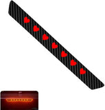 Car Third Brake Light Decal, Cute Hollow Out Love High Mount Stop Light Sticker, Waterproof Self-adhesive Taillight Overlay, Universal Decorative Part for Car SUV Truck (Carbon Fiber Black)