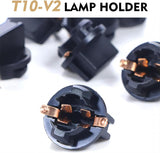 10 PCS Car T10 LED Bulb Sockets, 194 Rapid Response Twist Lock Wedge Base, Waterproof Anti-vibration Fixed Holder, Universal for Dashboard Instrument License Plate Reading Light (Black)
