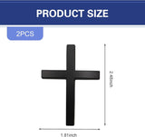 2 PCS Car Cross Badge, 3D Christ Faith Emblem with Self-adhesive, Rust-proof Scratch-covering Decoration Decal, Universal Exterior Accessory for Door Body Trunk Bumper Window (Black)