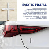2 PCS Car Cross Badge, 3D Christ Faith Emblem with Self-adhesive, Rust-proof Scratch-covering Decoration Decal, Universal Exterior Accessory for Door Body Trunk Bumper Window (Black)