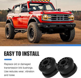 2 PCS Car Transfer Case Shifter Linkage Bushings, Cushion Shock Stabilizing Shifter Bushing, Repair Replacement Accessory OEM# 68078974AA 68078975AA, Compatible with Dodge Ram 2500 (Black)