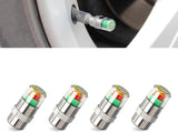 4 PCS Tire Pressure Monitor Caps, 3-color Visual Indicator, 2.4 Bar 36 PSI Valve Stem Cover, for Most Cars (Silver)