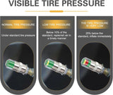 4 PCS Tire Pressure Monitor Caps, 3-color Visual Indicator, 2.4 Bar 36 PSI Valve Stem Cover, for Most Cars (Silver)