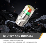 4 PCS Tire Pressure Monitor Caps, 3-color Visual Indicator, 2.4 Bar 36 PSI Valve Stem Cover, for Most Cars (Silver)
