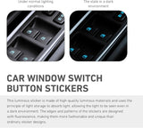 Car Window Control Switch Sticker, Glass Lifter Luminous Decorative Decal, Safety Waterproof Protective Film, Universal Self-adhesive Modified Interior for Car Buttons (Fluorescence Blue)