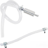 2 PCS Motorcycle Brake Bleeders, One-way Non-return Check Valve and Leak Prevent Fuel Line, Clutch Hydraulic Oil Drain Tool, Universal for Brake Bleeding Hydraulic Clutch Systems (Silver)