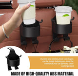2 PCS Car Seat Back Hooks, 3-in-1 Cup Phone Holder and Storage Double Hooks for Key Umbrella Bag Hat, Strong Load Bearing Anti-Shake Layered Mount, Universal Hanging Interior for Cars (Black)