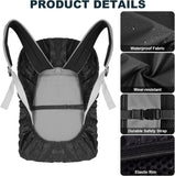 2 Pack Waterproof Rain Cover for Backpack, Reflective Rainproof Protector for Anti-Dust and Anti-Theft,M Size (for 30L-40L Backpack), 2 Pcs Black