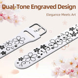Floral Engraved Band-Compatible with Samsung Galaxy Watch 7 Band 6 4 5 40mm 44mm/5 Pro/6 4 Classic/Active 2, 20mm Cute Two-Tone Flower Soft Silicone Sport Strap for Samsung Watch Bands Women Men In Australia - Darrahopens