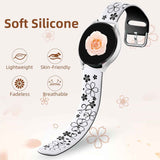 Floral Engraved Band-Compatible with Samsung Galaxy Watch 7 Band 6 4 5 40mm 44mm/5 Pro/6 4 Classic/Active 2, 20mm Cute Two-Tone Flower Soft Silicone Sport Strap for Samsung Watch Bands Women Men In Australia - Darrahopens