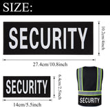 Security Patch 2 Pack Reflective Security Patch Hook and Loop Durable Fabric Patches with Reflective Printed Letters for Officer Guard Custom Uniforms Vest, Jacket, Carrier, Hat, 1Small and 1 Large