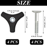 4 Sets Lawn Mower Handle Bolts, Triangle Knob Handle Screw Bolt, Universal Lawnmowers Handle Wing Nut and Bolt, for Honda & Most Lawn Mower Machine Accessories Supplies