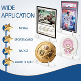 12 Pcs Trading Card Display Stand Clear Acrylic Baseball Card Display Picture Holder Stands for PSA Graded Cards, Ideal for Sports Cards, Trade Shows (Cards Not Included)