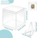9 Packs Championship Ring Display Case Clear Small Showcase with Stands for Baseball Softball Championship Rings Cheer Leading Rings 2.17 Inch