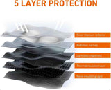 6 PCS Car Windshield Sunshades, Reflective Sun & Heat Insulation Shield Kit, Double-Sided Full Blackout Privacy Protection Cover, Foldable Shade for Most Cars SUVs (Silver) In Australia - Darrahopens