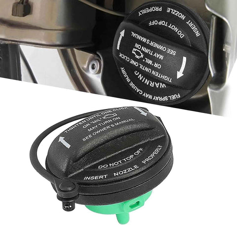 Gas Cap, 5C0201550T 5Q0201550L Fuel Tank Sealing Cover, Tight Fitting Leak-proof Fuel Cap with Rubber Ring, Compatible with Audi and VW Jetta Gti Golf Tiguan (Black)