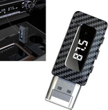 Car USB Bluetooth Receiver, 5.3 Chip Wireless FM Transmitter with LED Display, Adjustable Audio Adapter with USB Interface and 0.13" Jack, Universal Modification for Stereo System (Black)