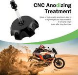 Dirt Bike Fuel Tank Cap, 50-250 CC Leak-proof Anti-rust Fuel Cap with Vent Breathable Hose, Hexagonal CNC Alloy Cover, Replacement for Most Dirt Bikes Pit Bikes Motorcycles (Black)