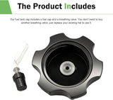 Dirt Bike Fuel Tank Cap, 50-250 CC Leak-proof Anti-rust Fuel Cap with Vent Breathable Hose, Hexagonal CNC Alloy Cover, Replacement for Most Dirt Bikes Pit Bikes Motorcycles (Black)