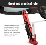 Motorcycle Kickstand, Anti-slip Height Adjustable Side Stand, Cool Anti-rust Modified Parking Foot Support, Universal Exterior Accessory for Scooter E-bike Motorbike Motocross (Red)