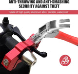 Motorcycle Handlebar Lock, Anti-Theft Anti-Picking Device for Brake Handlebar, Portable Adjustable Throttle Lock, Heavy Duty Anti-Rust Fixing Accessory for Bicycle Motorcycle Tricycle (Red)