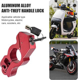 Motorcycle Handlebar Lock, Anti-Theft Anti-Picking Device for Brake Handlebar, Portable Adjustable Throttle Lock, Heavy Duty Anti-Rust Fixing Accessory for Bicycle Motorcycle Tricycle (Red)