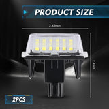 2 PCS Car LED License Plate Lights, 18-SMD High Brightness Non-flickering Bulb, Lighting Assembly OEM# 8127006030 812700D120, Compatible with Camry Yarisl Prius C Avalon Highlander (White)