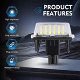 2 PCS Car LED License Plate Lights, 18-SMD High Brightness Non-flickering Bulb, Lighting Assembly OEM# 8127006030 812700D120, Compatible with Camry Yarisl Prius C Avalon Highlander (White)