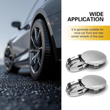4 PCS Car Wheel Center Covers, 2.3" OD 2.2" ID Anti-rust Scratch-resistant Wheel Hub Protector, Tight Fit Snap-in Rim Caps Accessory, Universal Exterior Modification for Cars (Silver)