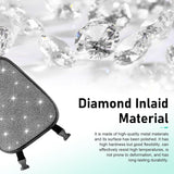 2 PCS Bling Car Headrest Covers, Rhinestone Ice Silk Front Headrest Decoration, Breathable Comfort Interior Seat Protector, Elastic Strap-on Cover for Most Vehicles (White)