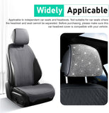2 PCS Bling Car Headrest Covers, Rhinestone Ice Silk Front Headrest Decoration, Breathable Comfort Interior Seat Protector, Elastic Strap-on Cover for Most Vehicles (White)