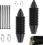 2 PCS Car Rack and Pinion Boots, Steering Rack Boot with Fixed Clamps & Cable Ties, No-disassembly Ball Cage & Inner Tie Rod Protective Cover, Repair Kit for Most Cars (Black)