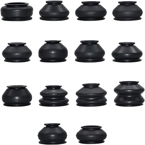 14 PCS Car Tie Rod Boots, Rubber Water-proof Protective Cover, Tie Rod Ends and Ball Socket Joints Dust Cover, Universal Seal Connection Kit for Car Suspension Steering Systems (Black)