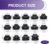 14 PCS Car Tie Rod Boots, Rubber Water-proof Protective Cover, Tie Rod Ends and Ball Socket Joints Dust Cover, Universal Seal Connection Kit for Car Suspension Steering Systems (Black)