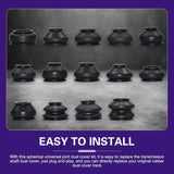 14 PCS Car Tie Rod Boots, Rubber Water-proof Protective Cover, Tie Rod Ends and Ball Socket Joints Dust Cover, Universal Seal Connection Kit for Car Suspension Steering Systems (Black)