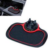 Multifunction Car Anti-slip Mat, Storage Pad & Rotatable Phone Holder & Parking Number Plate, Large Organizer Pad for Phone Keys Sunglasses, Dashboard Storage Accessory for Cars (Black & Red)