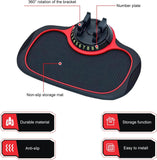 Multifunction Car Anti-slip Mat, Storage Pad & Rotatable Phone Holder & Parking Number Plate, Large Organizer Pad for Phone Keys Sunglasses, Dashboard Storage Accessory for Cars (Black & Red)