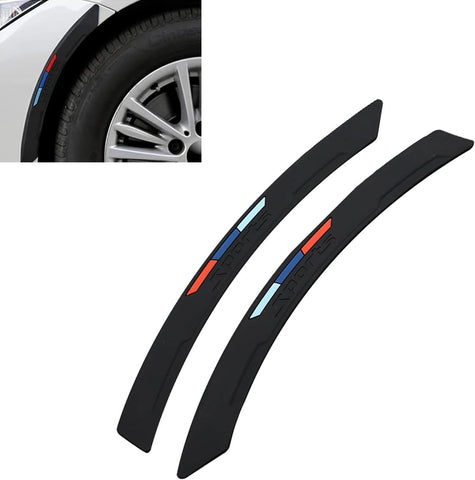 2 PCS Car Wheel Eyebrow Protectors, Silicone Anti-scratch Wheel Arch Guard, Sporty Style Decorative Trim Strip with Self-adhesive, Universal Exterior Accessory for Car SUV Truck (Black)