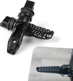 2 PCS Motorcycle Footpegs, Anti-slip Support Rear Foot Pedal with Grooves Texture, Rustproof Anti-bending Passenger Foot Rest Kit, Universal Modified Accessory for Most Motorcycles (Black)