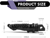 2 PCS Motorcycle Footpegs, Anti-slip Support Rear Foot Pedal with Grooves Texture, Rustproof Anti-bending Passenger Foot Rest Kit, Universal Modified Accessory for Most Motorcycles (Black)