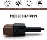 Car Brake Light Switch, Cruise Control Stop Lamp Switch Assembly, Plug and Play Replacement OEM# 25300-3RA0A 25300-4M400 25300-AT300 25300-AT30A, Compatible with Infiniti Nissan (Black)
