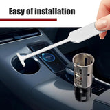 2 PCS Car Cigarette Lighter Socket and Removal Tool, 12 V Cigarette Lighter Outlet Set, Replacement OEM# 25776667 J42059 25774623, Compatible with Chevy GMC Buick Pontiac Saturn (Silver)