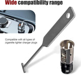 2 PCS Car Cigarette Lighter Socket and Removal Tool, 12 V Cigarette Lighter Outlet Set, Replacement OEM# 25776667 J42059 25774623, Compatible with Chevy GMC Buick Pontiac Saturn (Silver)