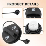 Car Fuel Cap, Leak-proof Anti-loss Rotary Fuel Tank Cover with Clear Marking, OEM# 15763227 GT231, Compatible with Chevy Avalanche Silverado Suburban Tahoe GMC Sierra Yukon Escalade (Black)