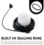 Car Fuel Cap, Leak-proof Anti-loss Rotary Fuel Tank Cover with Clear Marking, OEM# 15763227 GT231, Compatible with Chevy Avalanche Silverado Suburban Tahoe GMC Sierra Yukon Escalade (Black)