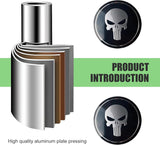 4 PCS Car Wheel Center Caps, 2.24" Cool Personalized Longtooth Skull Wheel Center Hub Cap Cover, Scratch-Resistant Anti-Rust Rim Sticker Accessory, Universal for Cars Tire Trim (Black)