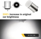 4 PCS Car 1156 LED Turn Signal Lights, BA15S 1141 3156 P21W 3014-9SMD Single-contact Bulb, High-brightness Anti-vibration Bulb, Plug and Play Replacement for Car RV Camper (White)