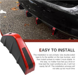 4 PCS Car Rear Bumper Diffusers, Shark Fin Decoration Spoiler, Anti-collision Airflow Buffer Device with Fixing Screws, Universal Rear Bumper Lip Wing Modification for Most Cars (Red)